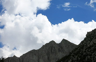 John Muir Trail gathering clouds