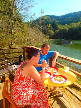 Lunch on the cabin deck