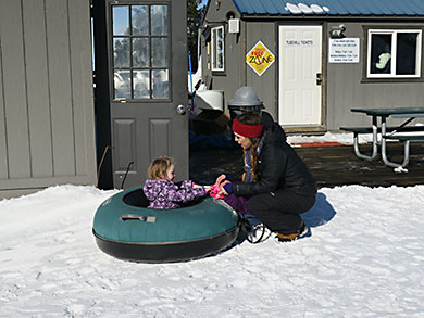 Bogus Basin tubing girl