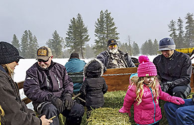 Elk feed wagon