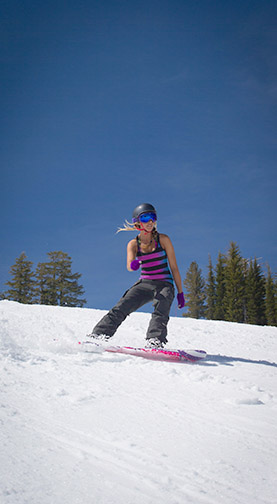 Squaw summer snowboarder