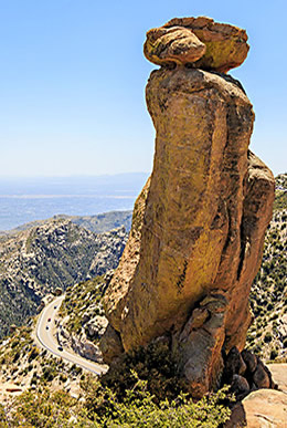 Picturesque boulder on Mt. Lemmon Road