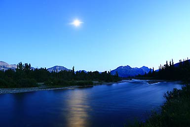 Glacier National Park night camp view