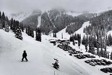 Whitewater slope and parking lot