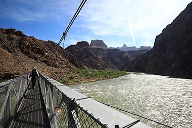 Grand Canyon Bright Angel Trail crossing the Colorado