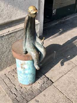 Republic of Georgia Tbilisi whimsical bollard boy