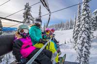 Big White skiers in masks