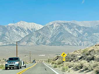 The high desert seen through the windshield