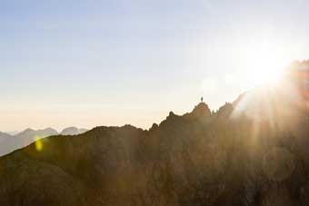 Jason Hardrath on ridge peak