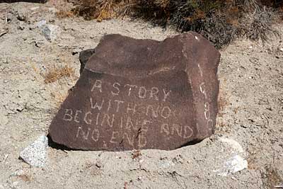 Nevada road to nowhere rock sign