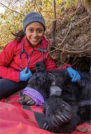 Rae Wynn Grant with bear