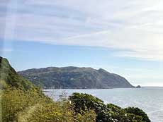 Views of New Zealand coast from train