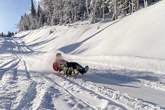 Sled ride at Le Massif, Quebec