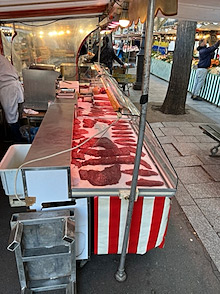 Paris Marche Bastille meat stall