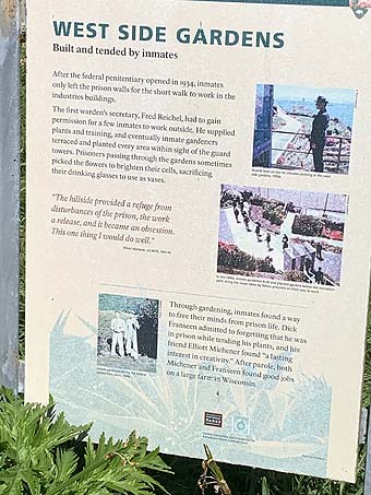 Alcatraz West Side Gardens interpretive sign